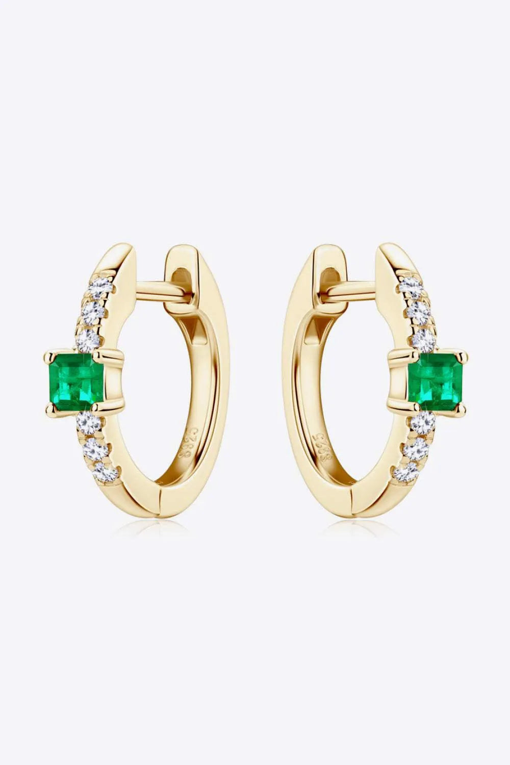 Lab-Grown Emerald Earrings Earrings - Tophatter Daily Deals