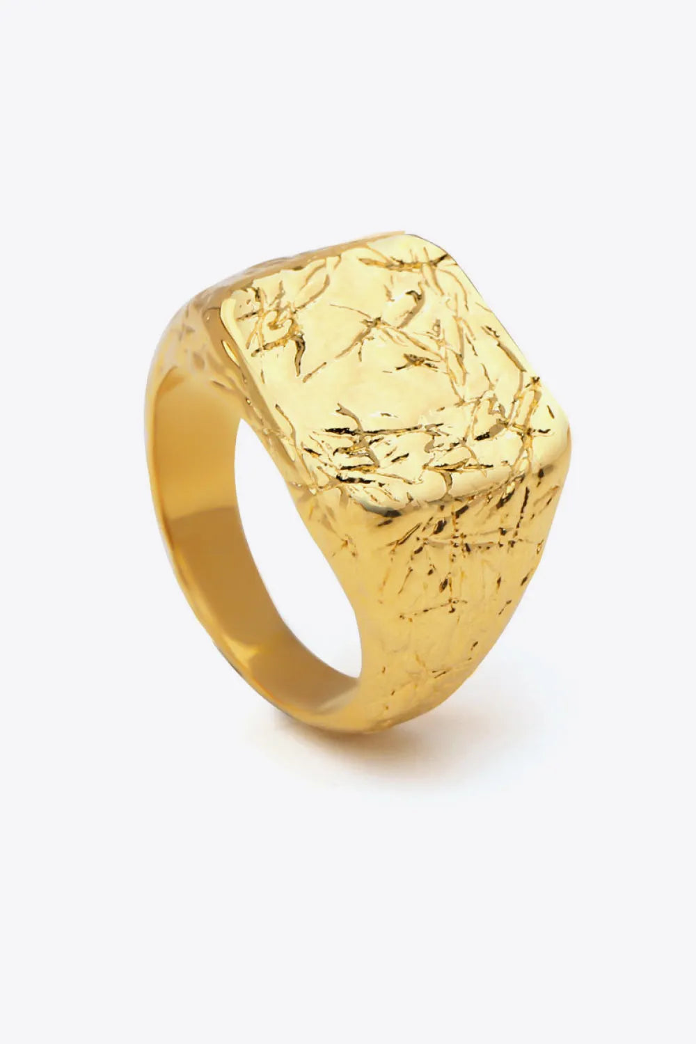 Textured Gold-Plated Ring Gold Rings - Tophatter Daily Deals