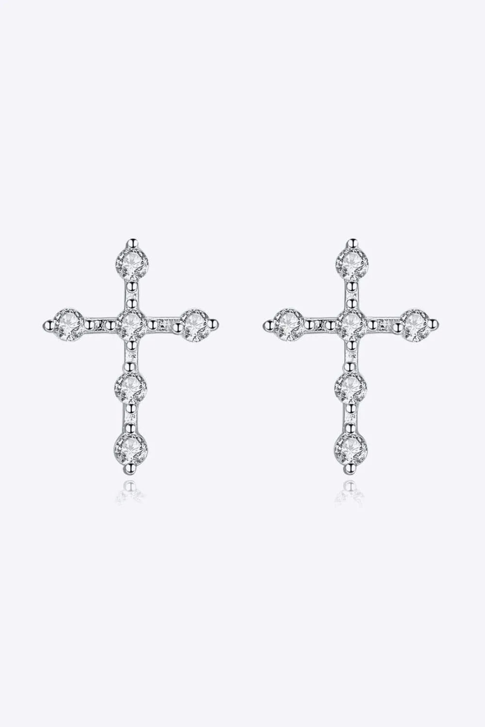 Zircon Cross 925 Sterling Silver Earrings Earrings - Tophatter Daily Deals