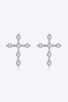 Zircon Cross 925 Sterling Silver Earrings Earrings - Tophatter Daily Deals
