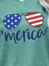 US Flag Glasses Graphic Tee Women's T-Shirts - Tophatter Daily Deals