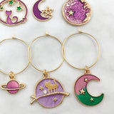 8-Piece Alloy Wine Glass Charm Earrings Earrings - Tophatter Daily Deals