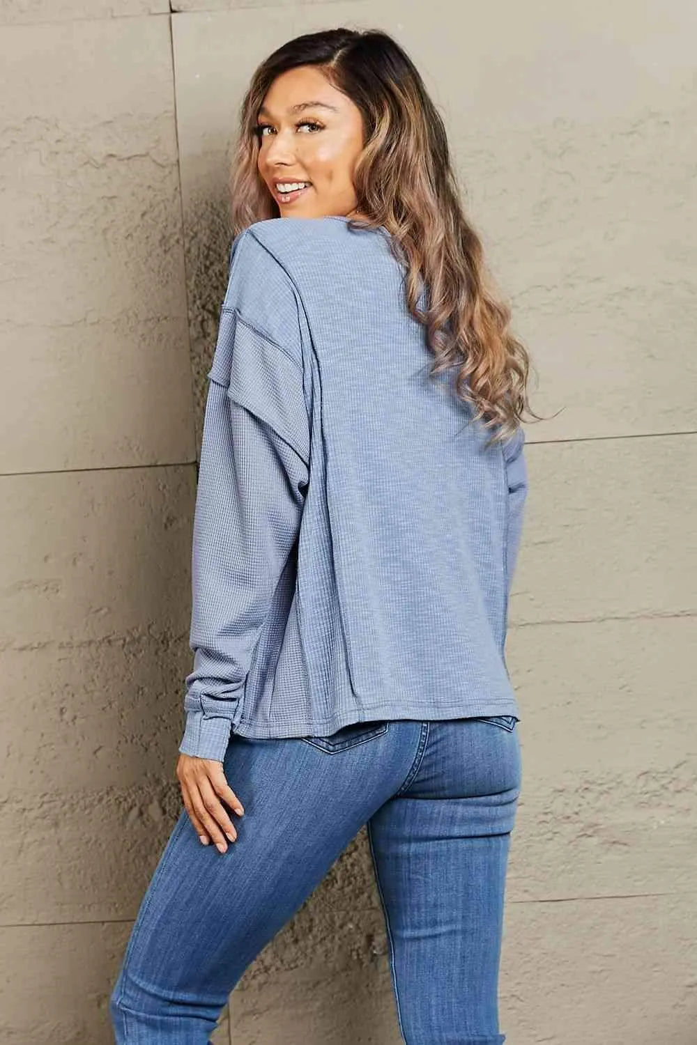 HEYSON Understand me Full Size Oversized Henley Top Blouses - Tophatter Daily Deals