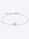 A To F Zircon 925 Sterling Silver Bracelet A-Silver One Size Bracelets - Tophatter Daily Deals