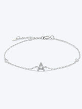 A To F Zircon 925 Sterling Silver Bracelet A-Silver One Size Bracelets - Tophatter Daily Deals