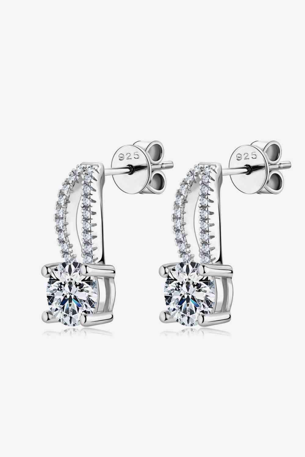 1 Carat Moissanite 925 Sterling Silver Earrings Moissanite - Tophatter Daily Deals