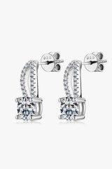 1 Carat Moissanite 925 Sterling Silver Earrings Moissanite - Tophatter Daily Deals