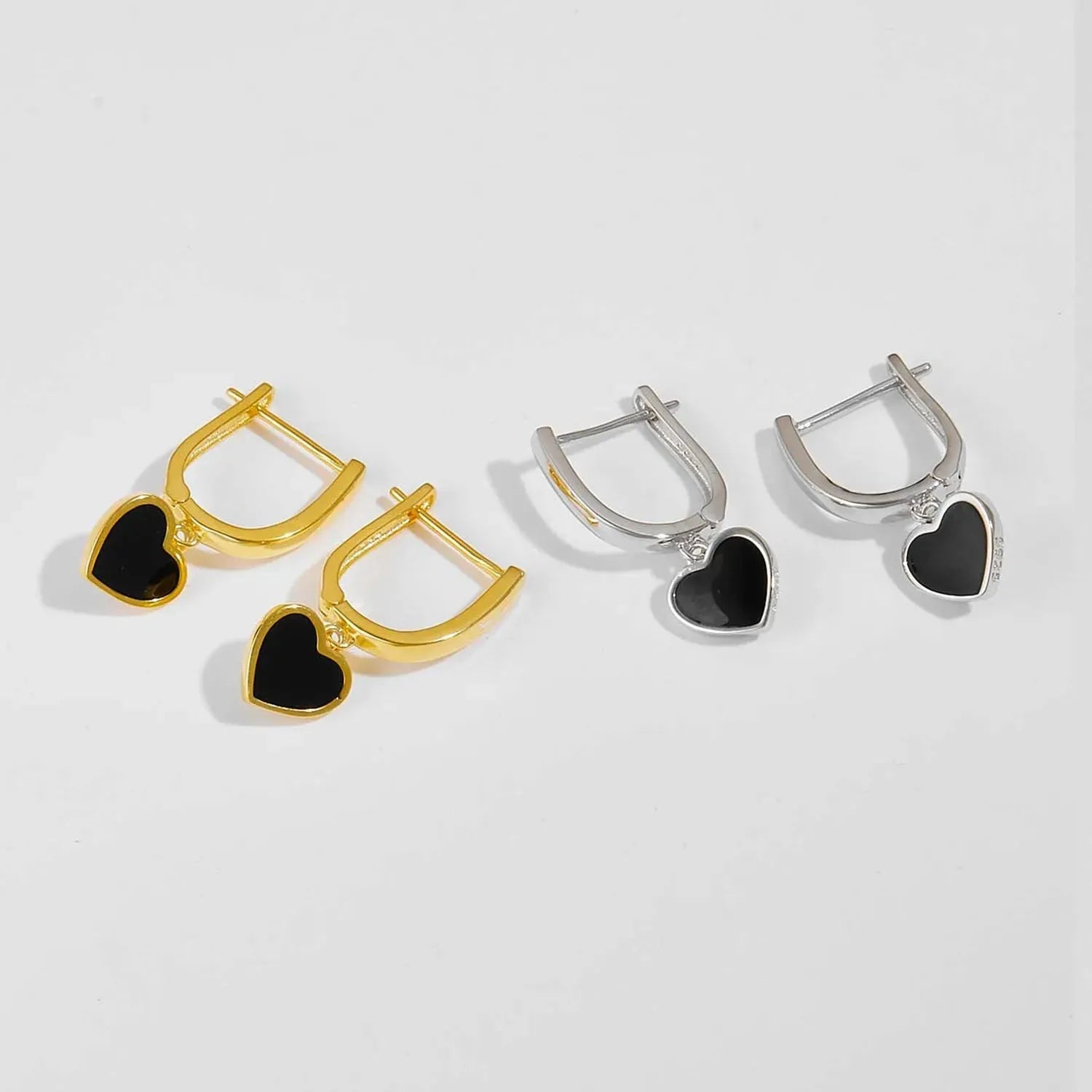 925 sterling silver Heart Drop Earrings Earrings - Tophatter Daily Deals