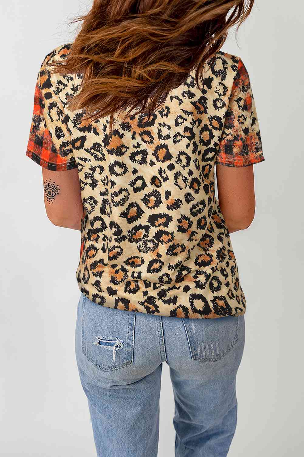 Leopard Plaid Floral Tee Shirt Women's T-Shirts - Tophatter Daily Deals