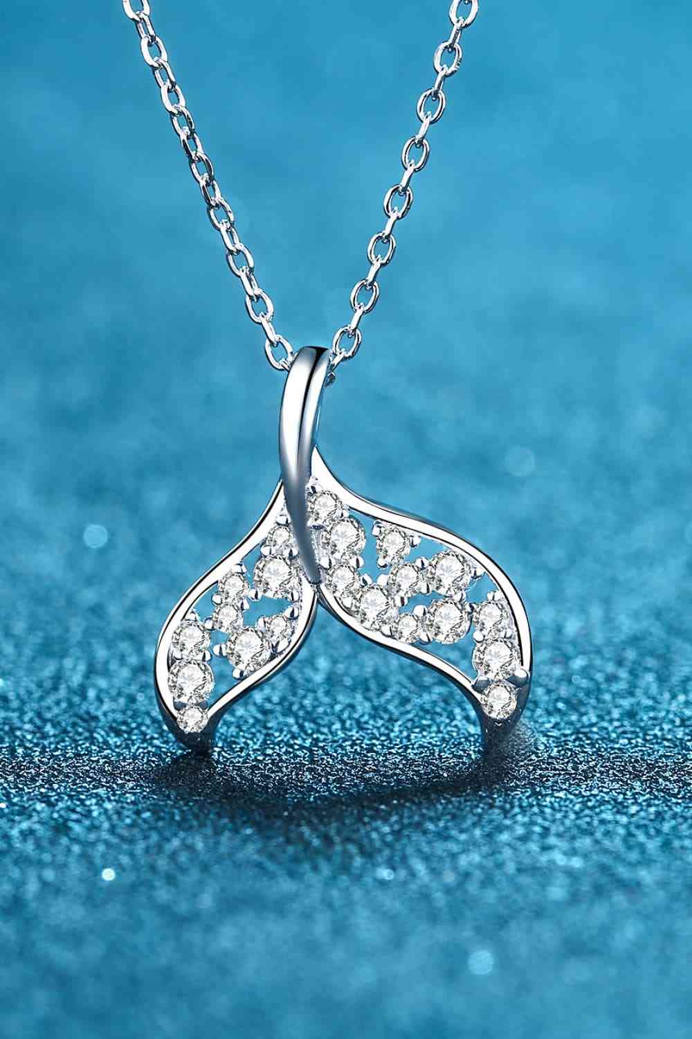 Moissanite Fishtail Pendant 925 Sterling Silver Necklace Moissanite - Tophatter Daily Deals