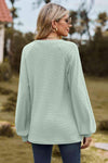 Notched Neck Raglan Sleeve Blouse Blouses - Tophatter Daily Deals