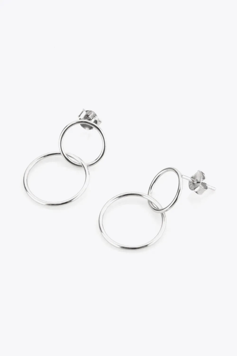 925 Sterling Silver Double Hoop Drop Earrings Earrings - Tophatter Daily Deals