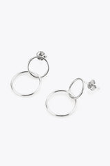 925 Sterling Silver Double Hoop Drop Earrings Earrings - Tophatter Daily Deals
