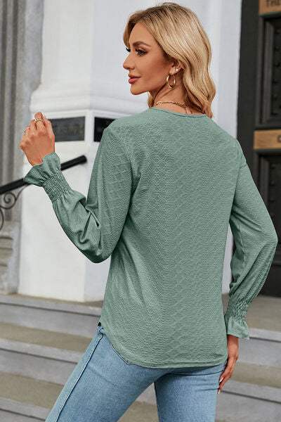 V-Neck Flounce Sleeve T-Shirt Women's T-Shirts - Tophatter Daily Deals