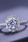 1.5 Carat Moissanite Floral-Shaped Cluster Ring Moissanite - Tophatter Daily Deals