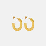 Titanium Steel Gold-Plated Earrings Gold One Size Earrings - Tophatter Daily Deals