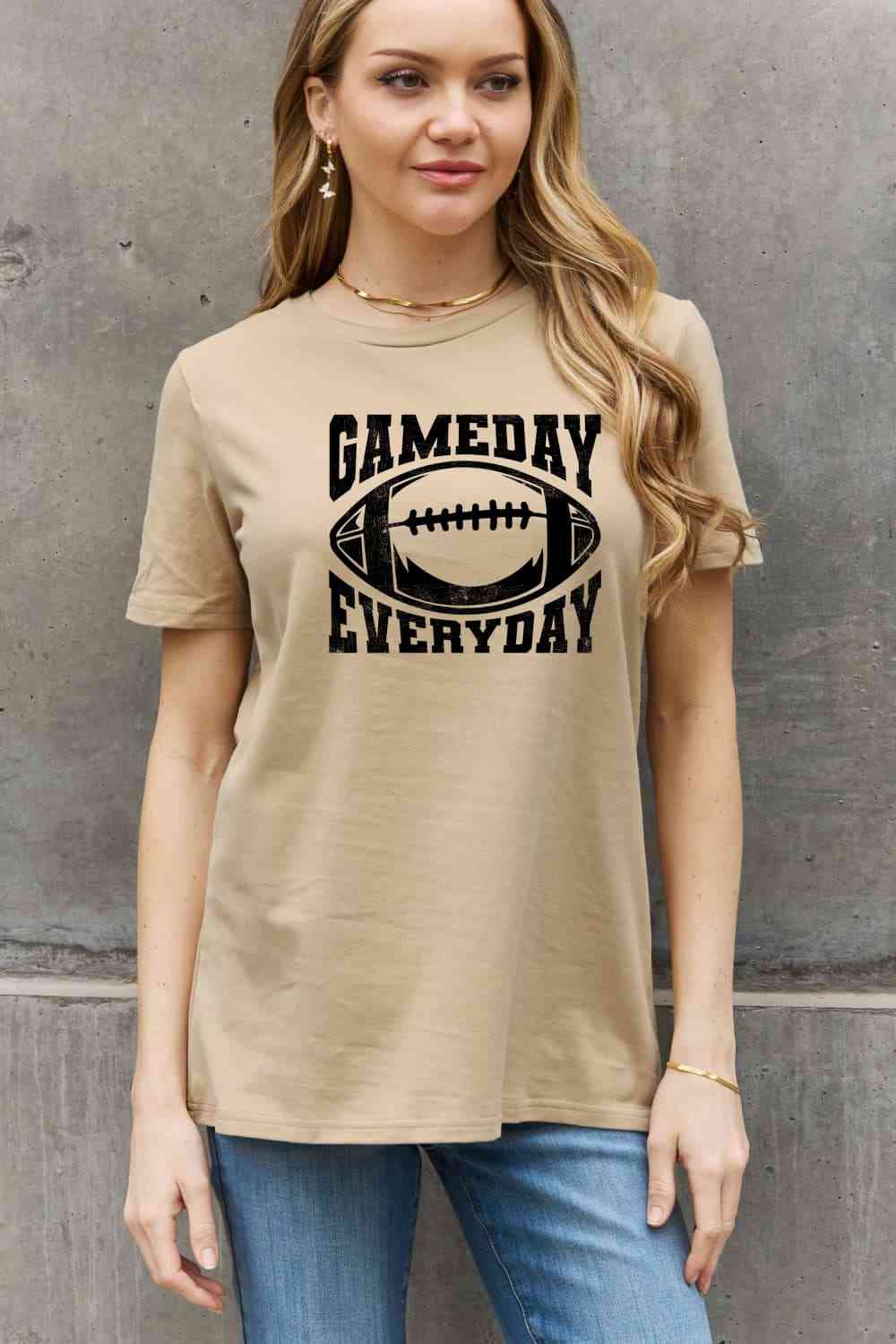 Simply Love Full Size GAMEDAY EVERYDAY Graphic Cotton Tee Women's T-Shirts - Tophatter Daily Deals