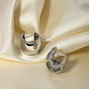 Stainless Steel C-Hoop Earrings Silver One Size Earrings - Tophatter Daily Deals