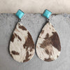 Artificial Turquoise Teardrop Earrings Giraffe Print One Size Earrings - Tophatter Daily Deals