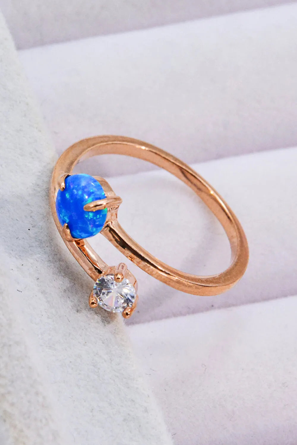 Opal and Zircon Open Ring Opal - Tophatter Daily Deals