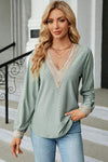 V-Neck Long Sleeve T-Shirt Gum Leaf Women's T-Shirts - Tophatter Daily Deals