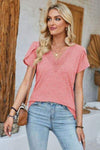 V-Neck Petal Sleeve T-Shirt Women's T-Shirts - Tophatter Daily Deals