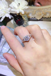 Adored 1 Carat Moissanite 925 Sterling Silver Heart Ring White Moissanite - Tophatter Daily Deals