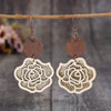 Wooden Alloy Rose Shape Dangle Earrings Style B One Size Earrings - Tophatter Daily Deals