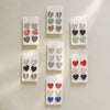 3 Piece Acrylic Heart Stud Earrings Earrings - Tophatter Daily Deals