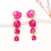 Alloy & Rhinestone Earrings Hot Pink One Size Earrings - Tophatter Daily Deals