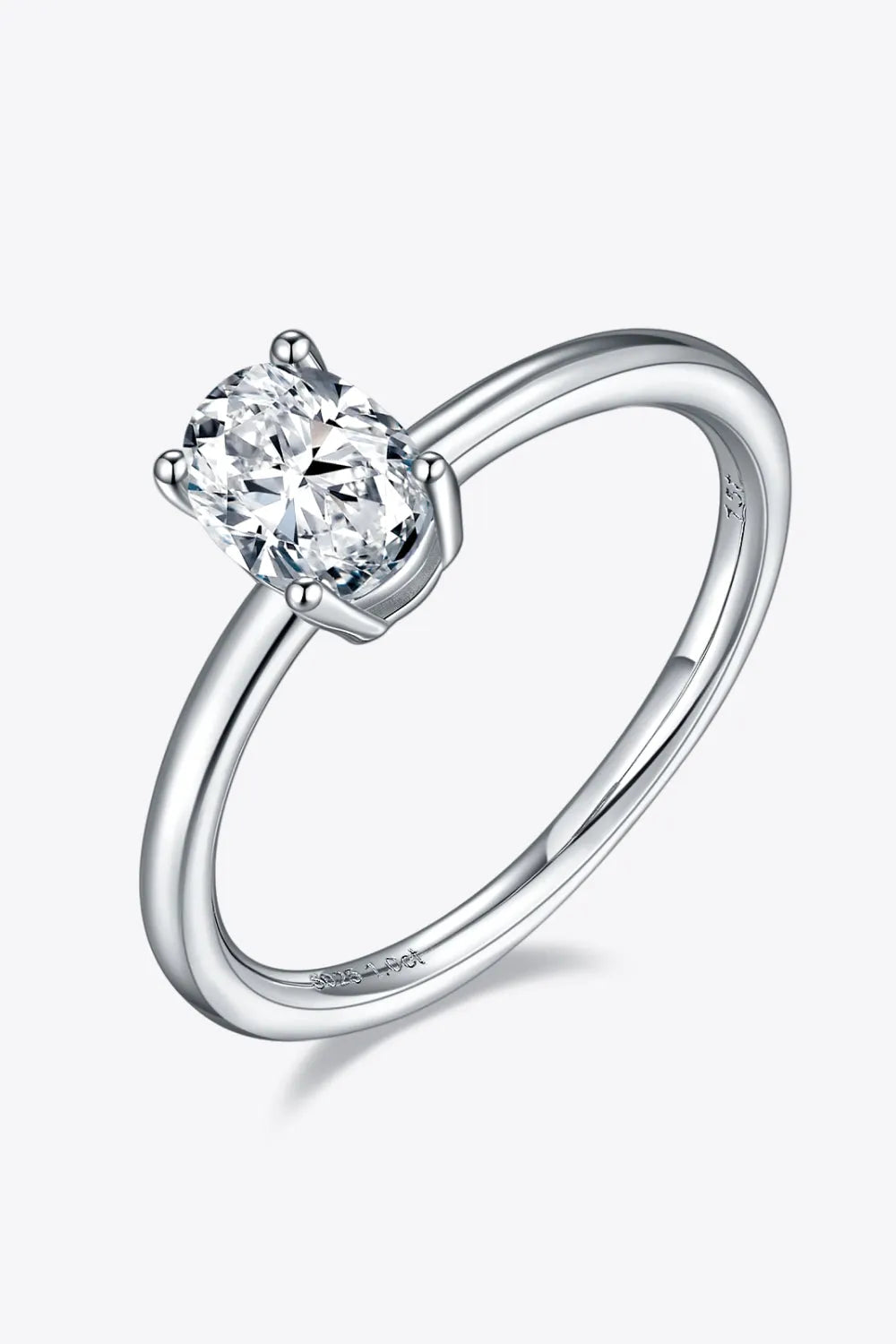 1 Carat Moissanite 925 Sterling Silver Solitaire Ring Rings - Tophatter Daily Deals