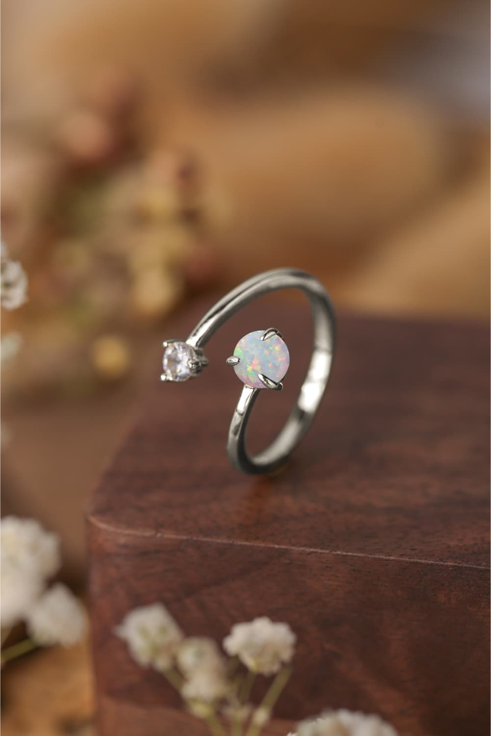 Opal 925 Sterling Silver Bypass Ring - Tophatter Shopping Deals - Electronics, Jewelry, Auction, App, Bidding, Gadgets, Fashion