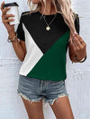 Color Block T-Shirt Women's T-Shirts - Tophatter Daily Deals