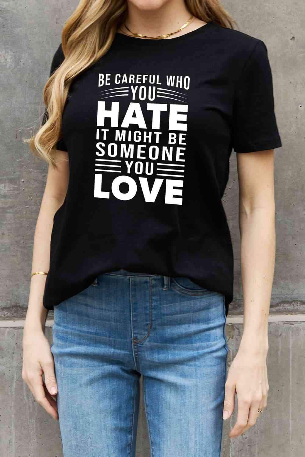 Simply Love Full Size Slogan Graphic Cotton Tee Women's T-Shirts - Tophatter Daily Deals