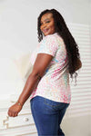 Double Take Leopard V-Neck Short Sleeve T-Shirt Women's T-Shirts - Tophatter Daily Deals