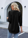 Notched Puff Sleeve Blouse Blouses - Tophatter Daily Deals