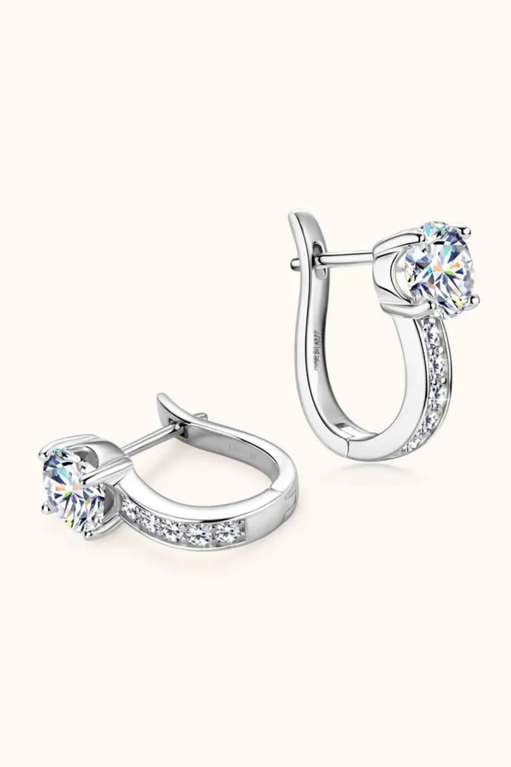 2 Carat Moissanite 925 Sterling Silver Earrings Moissanite - Tophatter Daily Deals