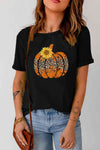 Floral Pumpkin Graphic Tee Women's T-Shirts - Tophatter Daily Deals