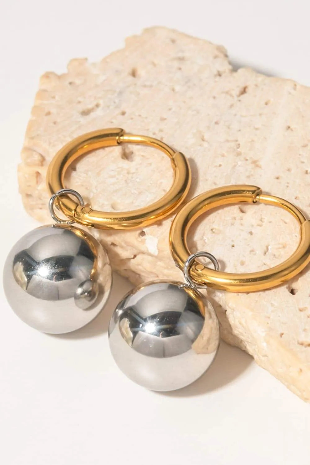 18K Gold-Plated Copper Ball Drop Earrings Earrings - Tophatter Daily Deals