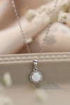 Opal Round Pendant Chain Necklace White One Size Opal - Tophatter Daily Deals