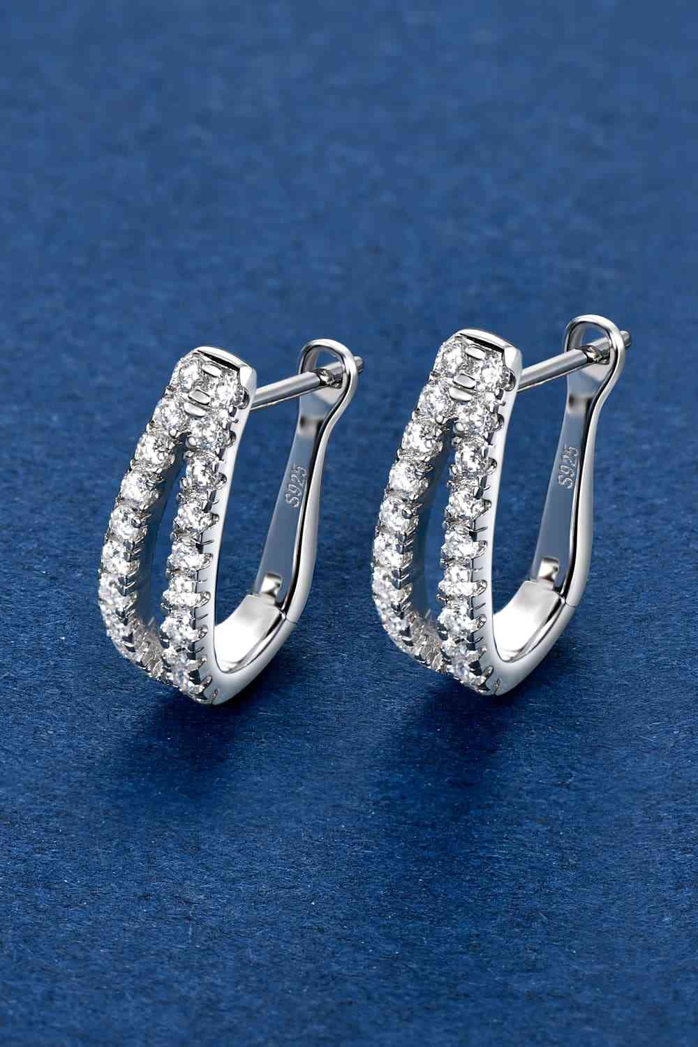 Moissanite 925 Sterling Silver Earrings Silver One Size Moissanite - Tophatter Daily Deals