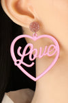 Heart Shape Acrylic Dangle Earrings Earrings - Tophatter Daily Deals