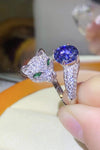 2 Carat Moissanite Adjustable Animal Bypass Ring Blue One Size Moissanite - Tophatter Daily Deals