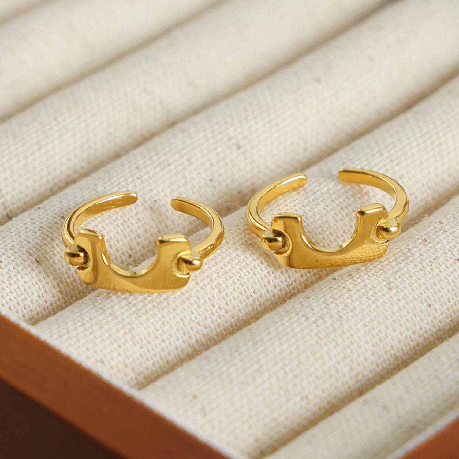 18K Gold-Plated Irregular Open Ring Gold One Size Rings - Tophatter Daily Deals