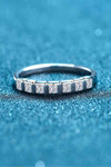 Moissanite Rhodium-Plated Half-Eternity Ring Moissanite - Tophatter Daily Deals