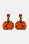 Beads Detail Pumpkin Shape Dangle Earring Pumpkin One Size Earrings - Tophatter Daily Deals