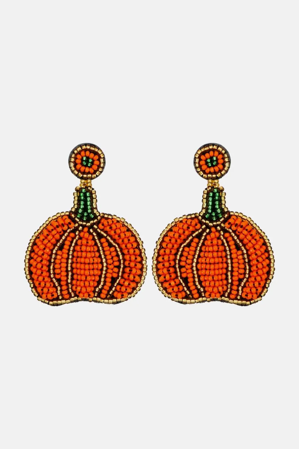 Beads Detail Pumpkin Shape Dangle Earring Pumpkin One Size Earrings - Tophatter Daily Deals