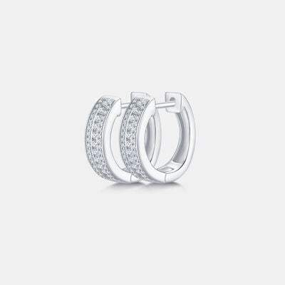 Moissanite 925 Sterling Silver Huggie Earrings Moissanite - Tophatter Daily Deals