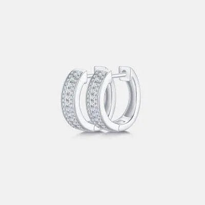 Moissanite 925 Sterling Silver Huggie Earrings Moissanite - Tophatter Daily Deals