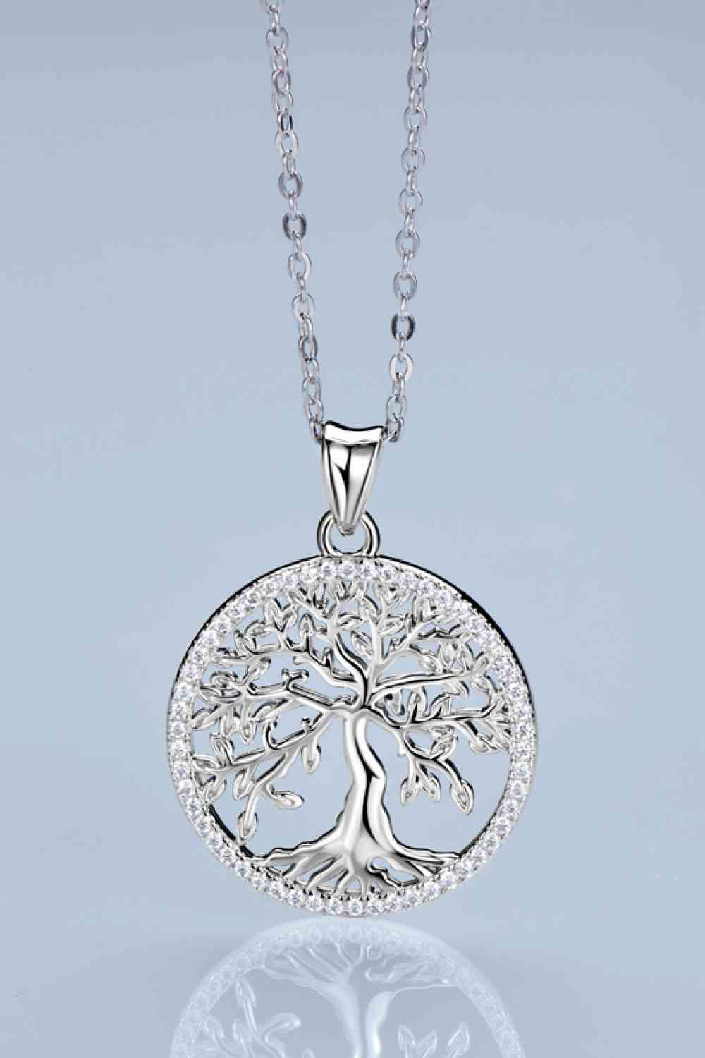 Adored 925 Sterling Silver Moissanite Tree Pendant Necklace Moissanite - Tophatter Daily Deals